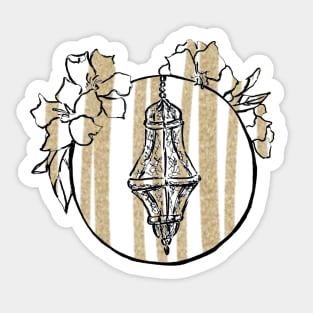 Gold light and flowers Sticker